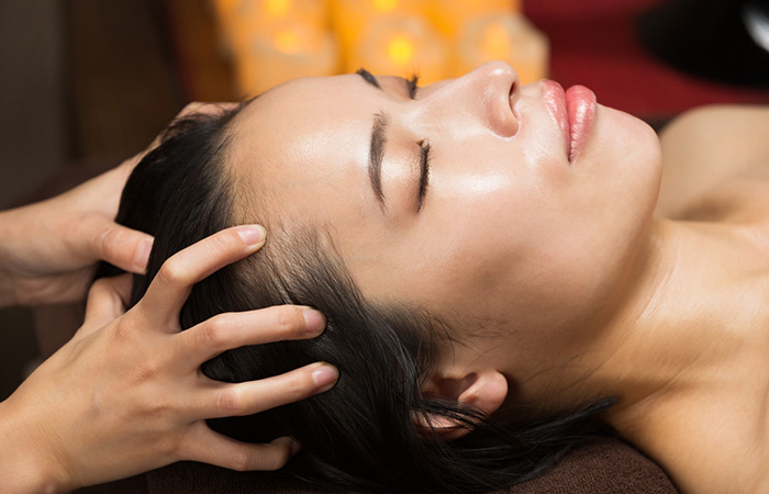 Scalp massage is a haircare tip for a receding hairline