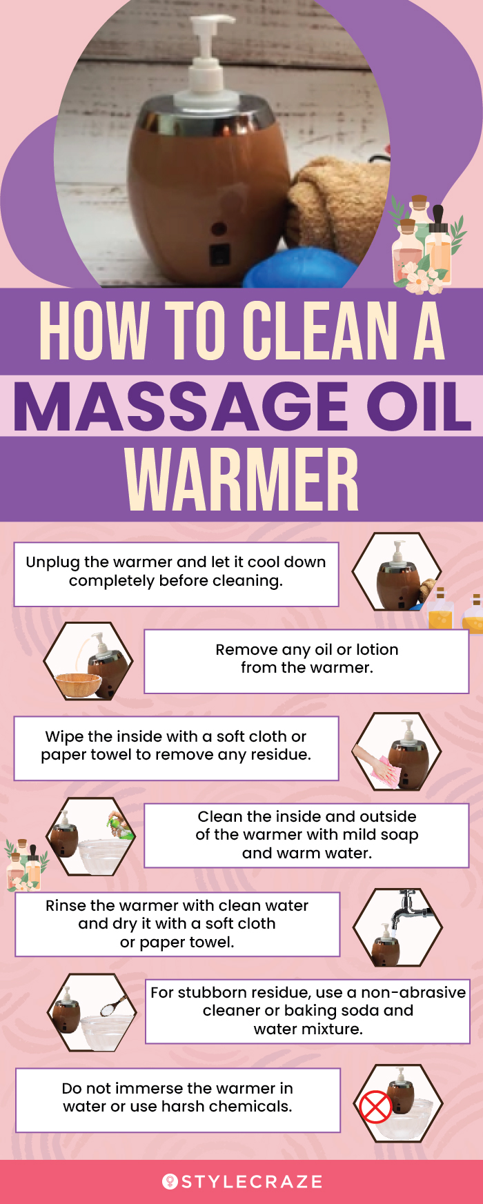 How To Clean A Massage Oil Warmer (infographic)