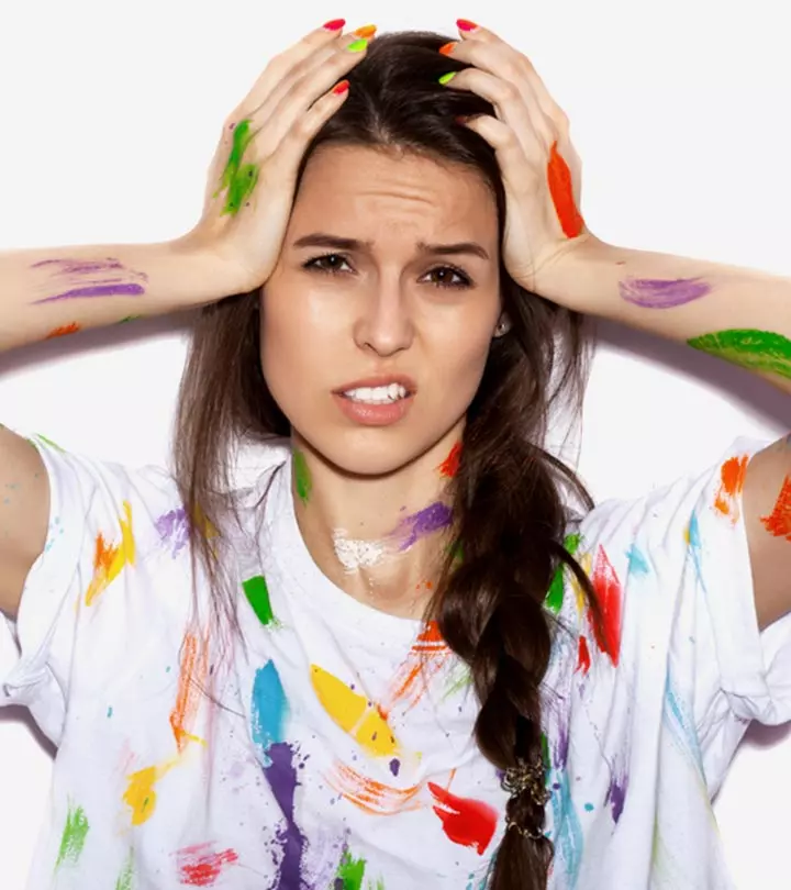 A girl celebrating Holi