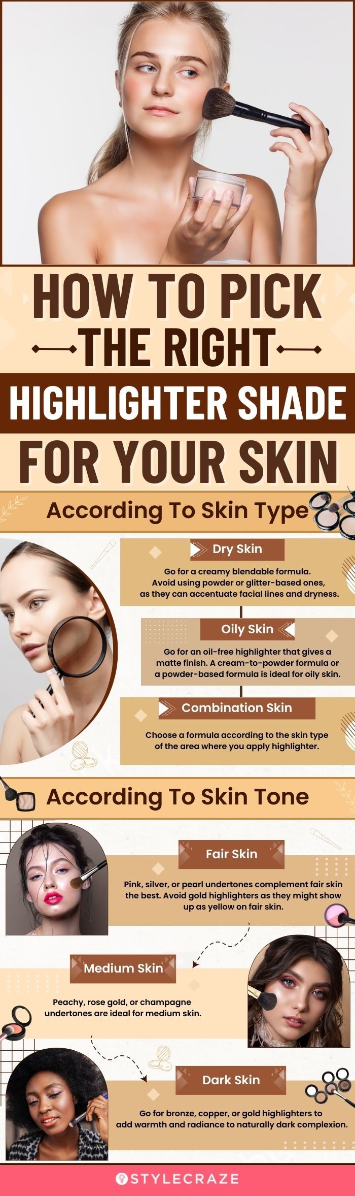 Best Highlighter For Different Skin Types And Skin Complexion (infographic)