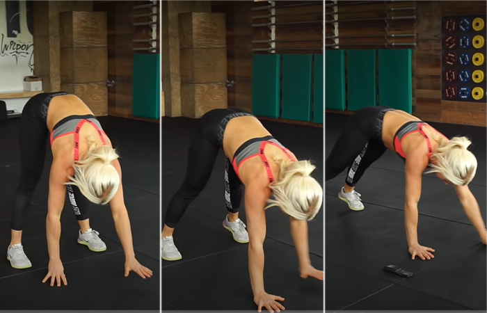 Inchworm bodyweight hamstring exercise for strong legs