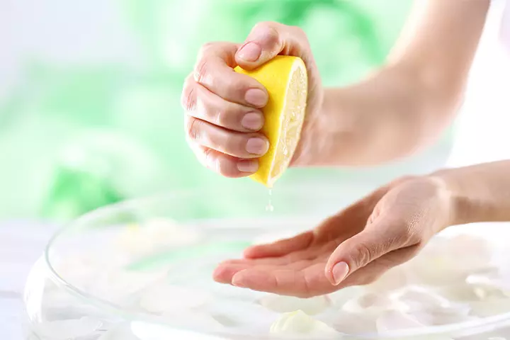 Lemon juice for removing nail glue 
