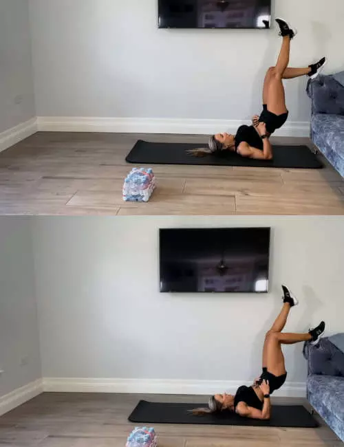 Lying elevated marches hamstring exercise