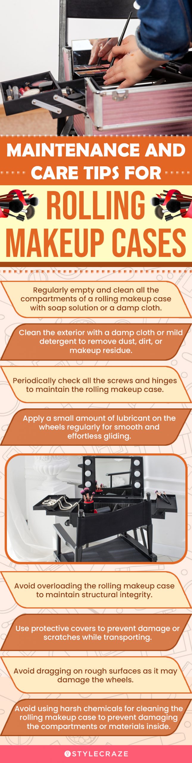 Maintenance And Care Tips For Rolling Makeup Cases (infographic)