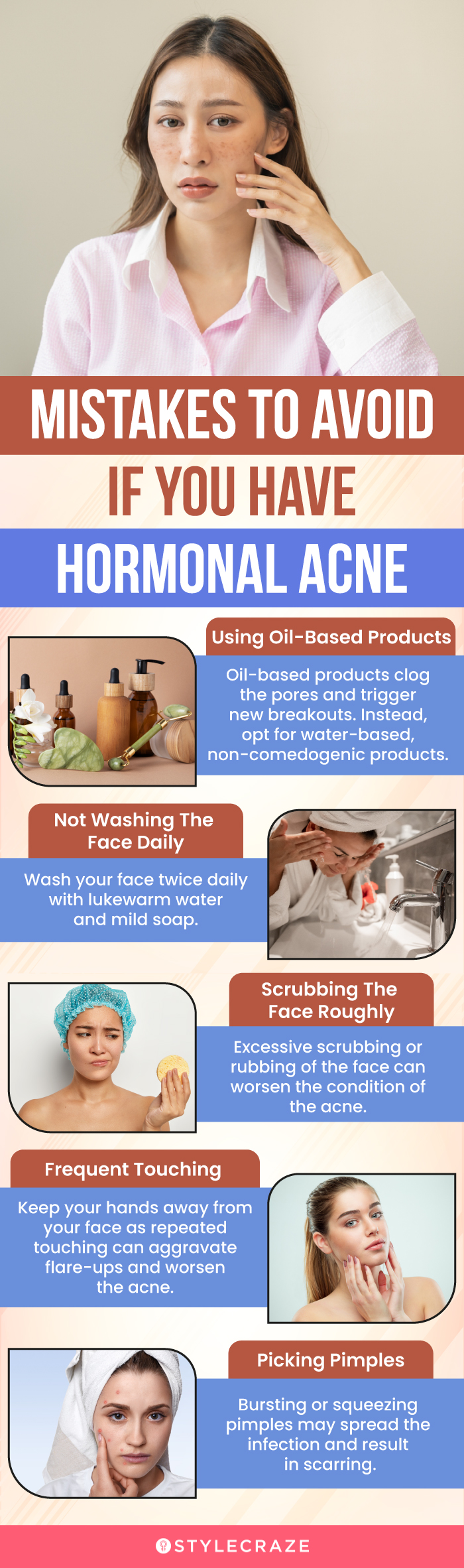 Mistakes To Avoid For Hormonal Acne (infographic)