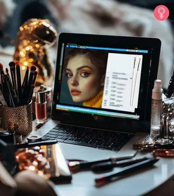 A girl watching some beauty blogs on her laptop