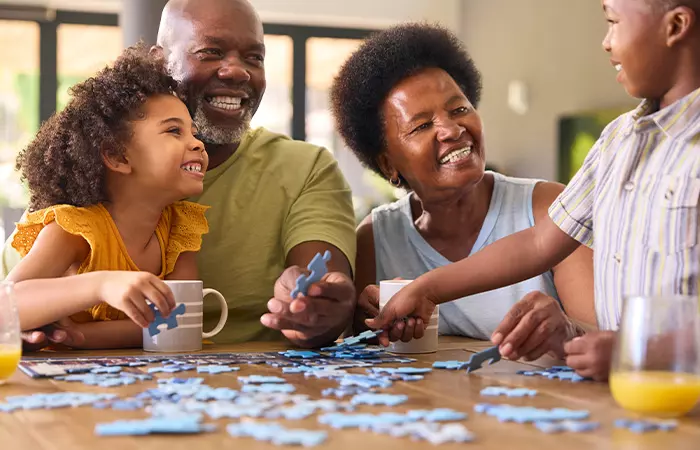 Puzzle night as a fun family night activity