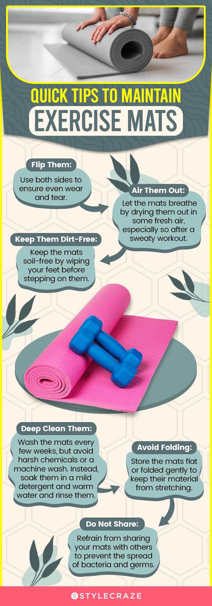 Tips To Maintain Exercise Mats (infographic)