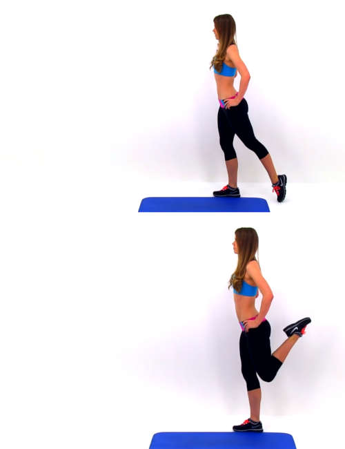 Standing hamstring curl exercise