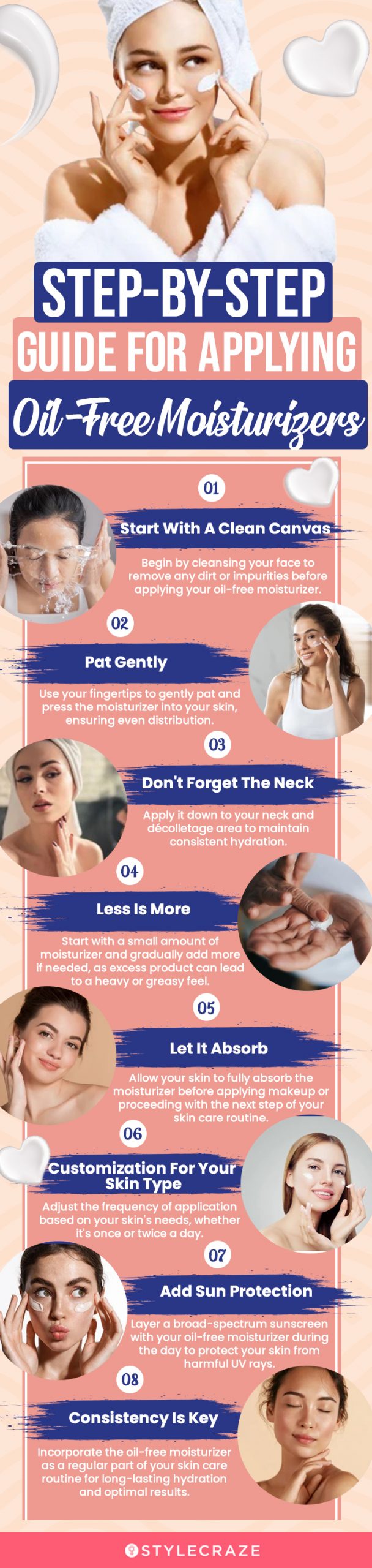 Step-By-Step Guide For Applying Oil-Free Moisturizers (infographic)