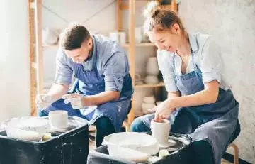Couple takes pottery class is one example of couple activities.