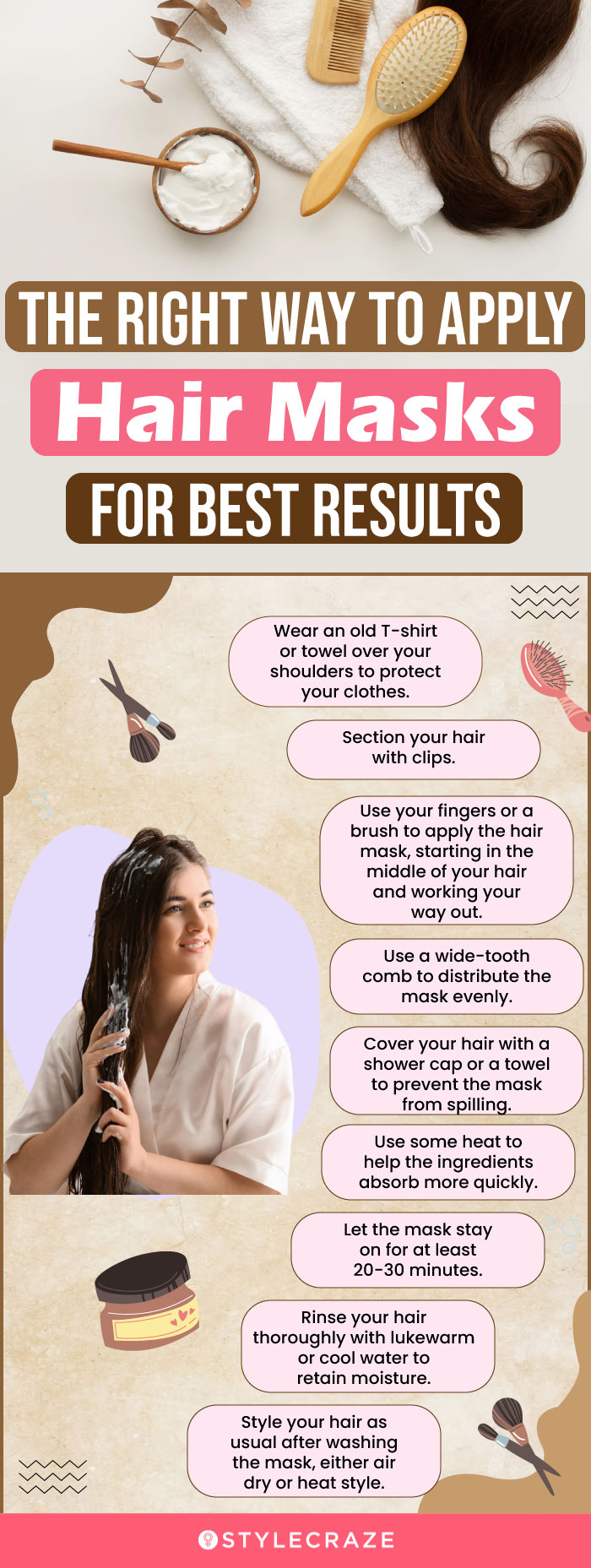 Right Way To Apply Hair Masks For Best Results (infographic)