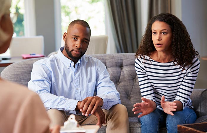 Couple undergoing counseling while contemplating divorce