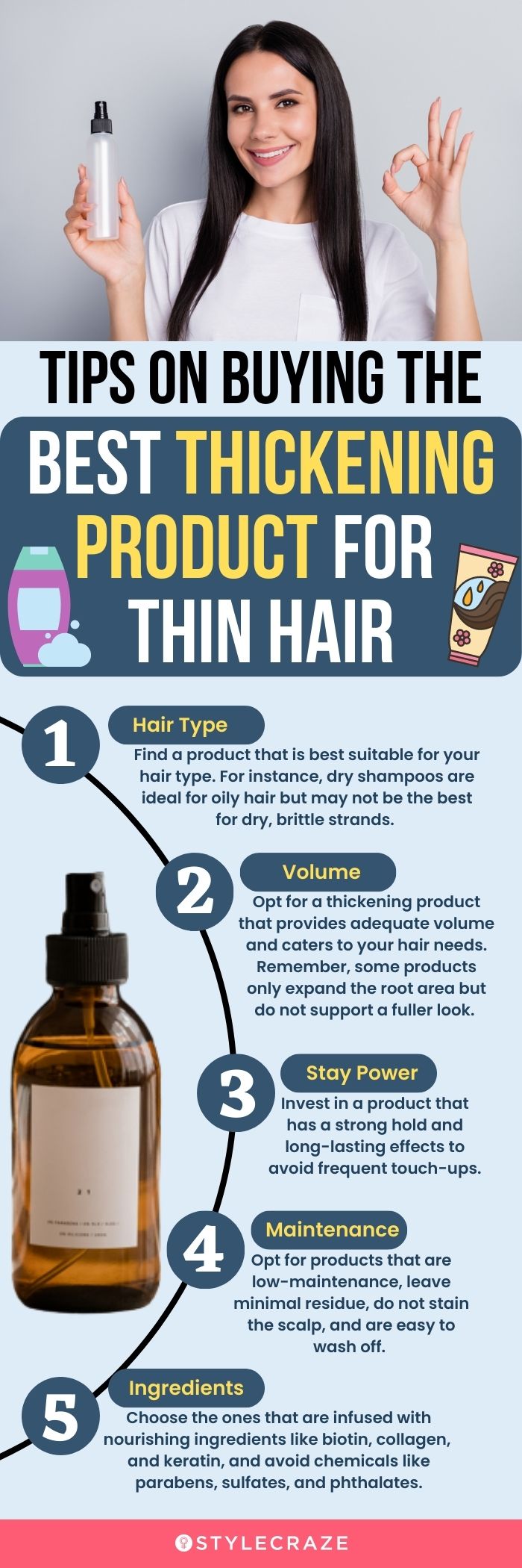 Tips On Buying The Best Thickening Product For Thin Hair (infographic)