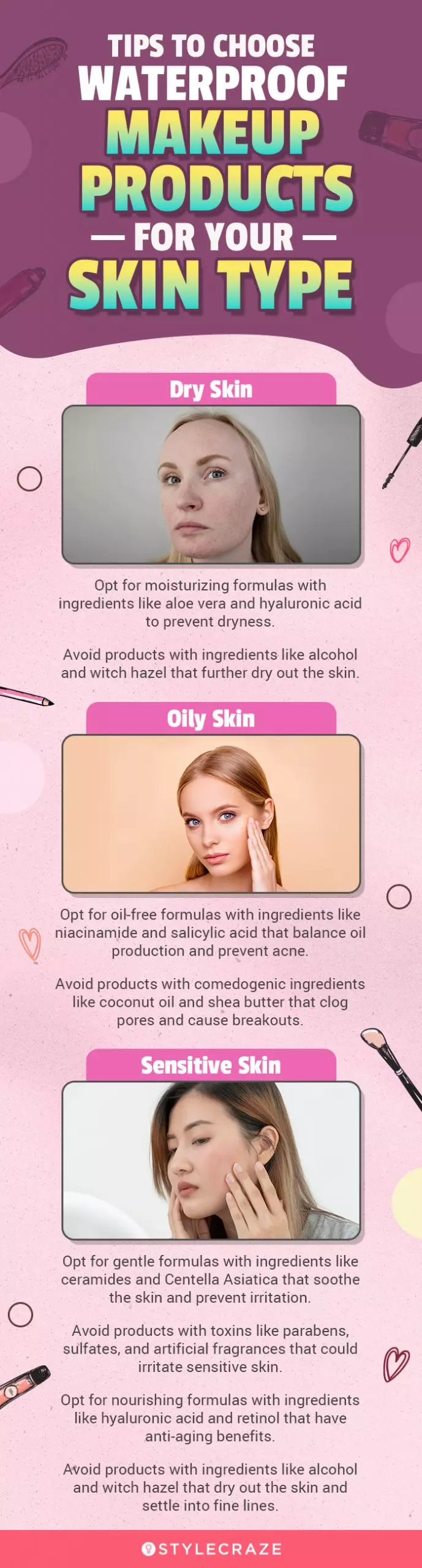 Tips To Choose Waterproof Makeup Products For Your Skin Type (infographic)