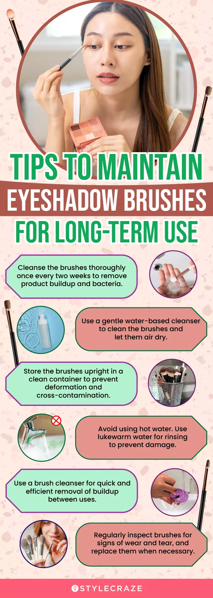 Tips To Maintain Eyeshadow Brushes For Long-Term Use (infographic)