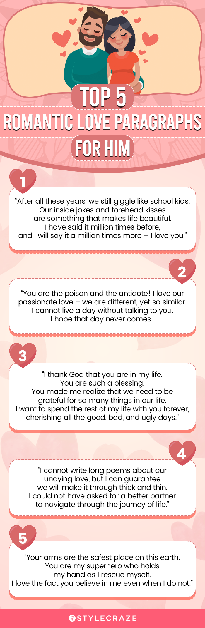 top 5 romantic love paragraphs for him (infographic)