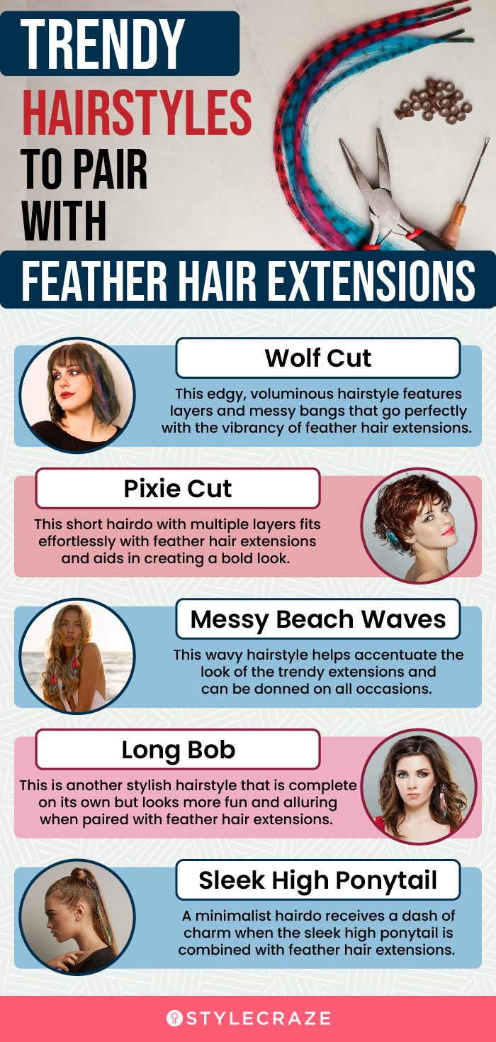 Trendy Hairstyles To Pair With Feather Hair Extensions (infographic)