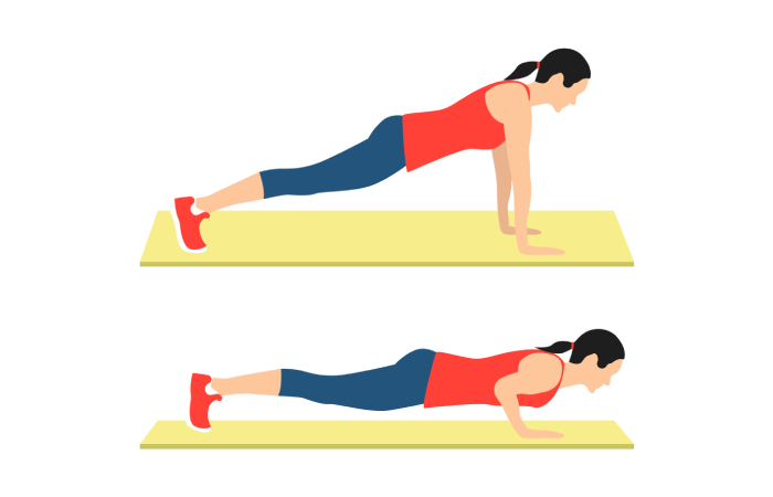 Woman doing push-ups exercise