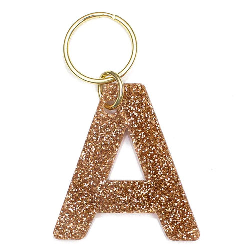 You Sparkle Super Glittery Letter Keychain