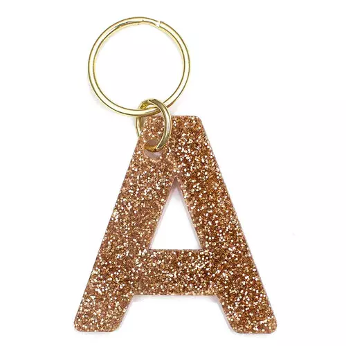 You Sparkle Super Glittery Letter Keychain