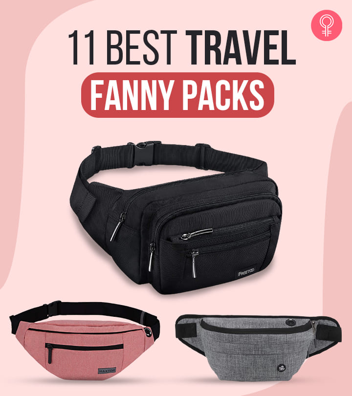 Entchin Adjustable Strap Black Fanny Pack Hiking Running Travel Waist Pack 