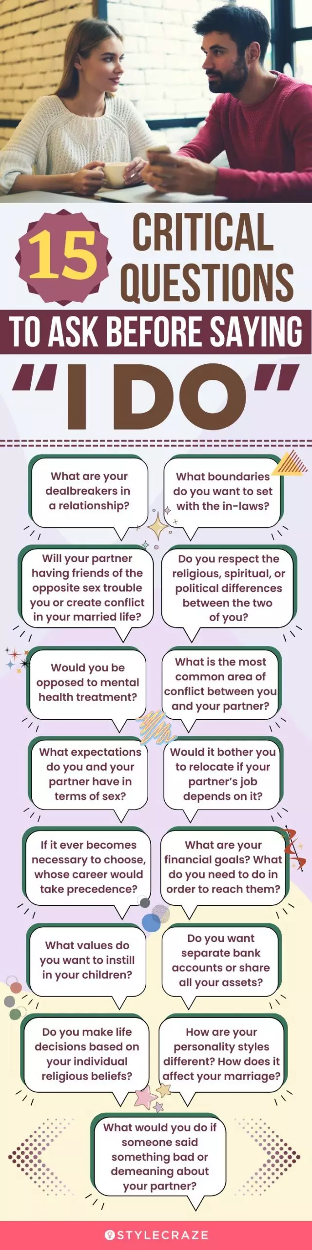 15 critical questions to ask before saying “i do” (infographic)