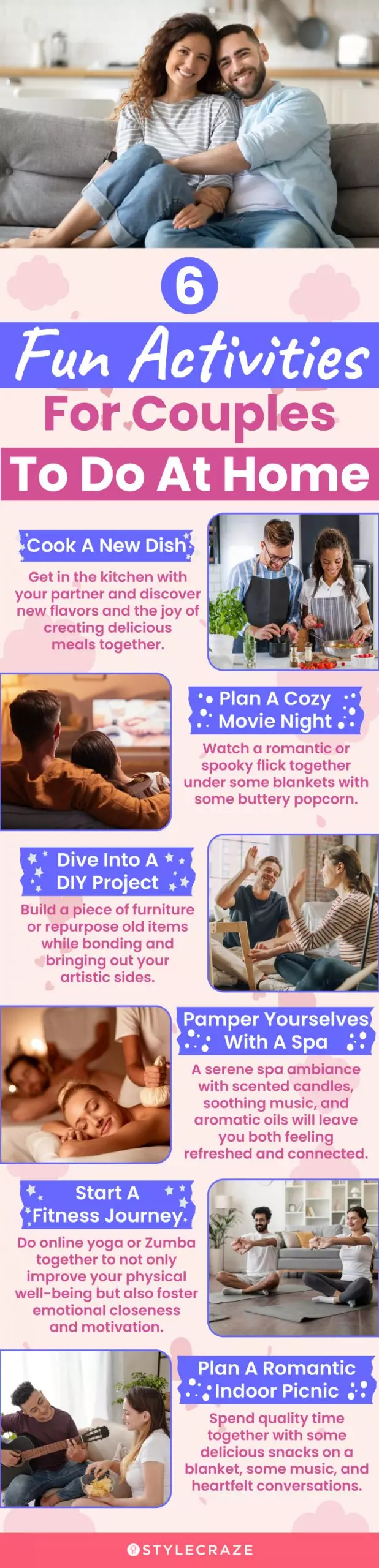 6 fun activities for couples to do at home(infographic)