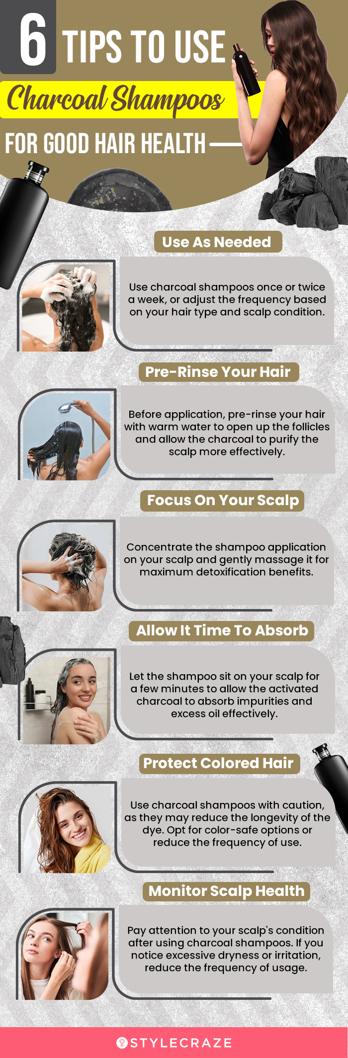 6 Tips To Use Charcoal Shampoos For Good Hair Health(infographic)