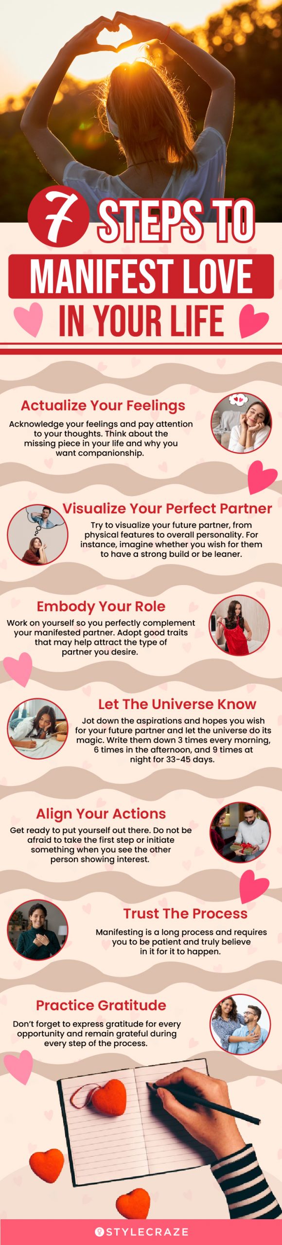 7 steps to manifest love in your life (infographic)