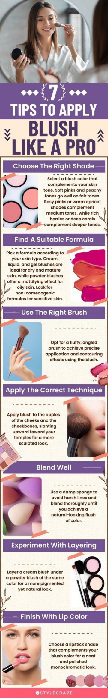 7 Tips To Apply Blush Like A Pro (infographic)
