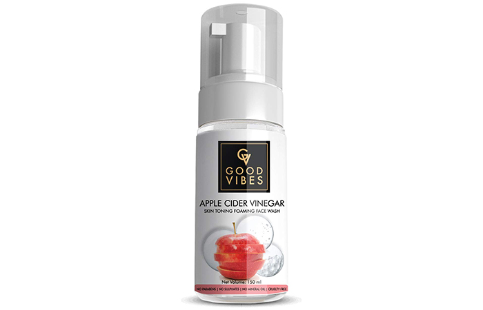 Best For Skin Firming: Good Vibes Apple Cider Vinegar Skin Toning Foaming Face Wash