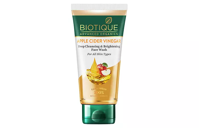 Best Organic Formula: Biotique Apple Cider Vinegar Deep Cleansing & Brightening Face Wash