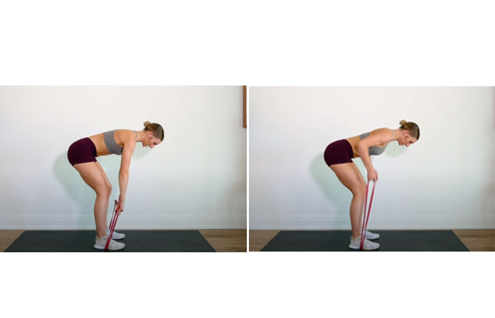Bent over rows resistance band exercise for the back