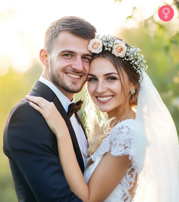 A kid with a flower girl hairstyle