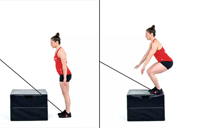 Box jumps quad exercise at home