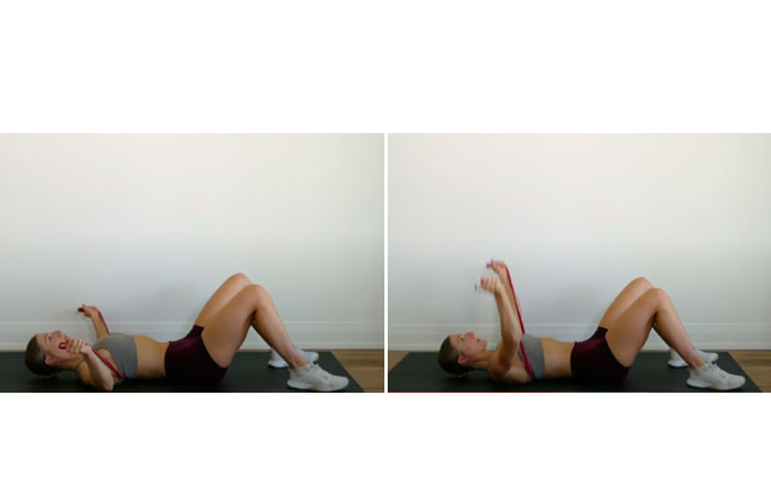 Chest flys resistance band exercise for the back