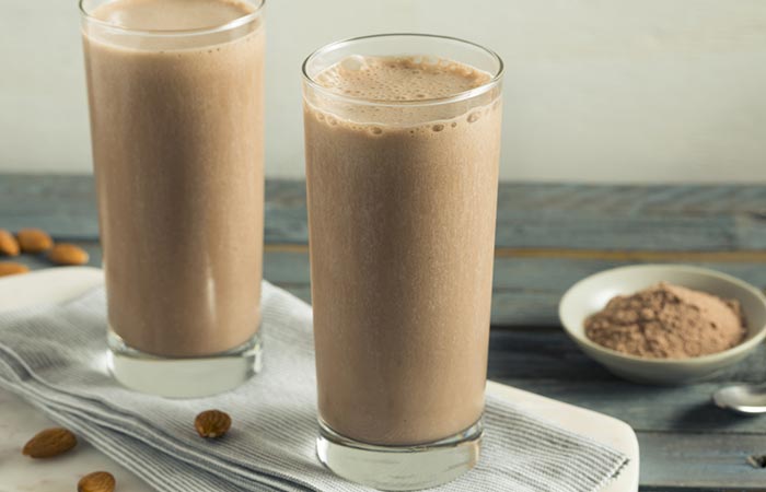 Chocolate almond butter protein shake