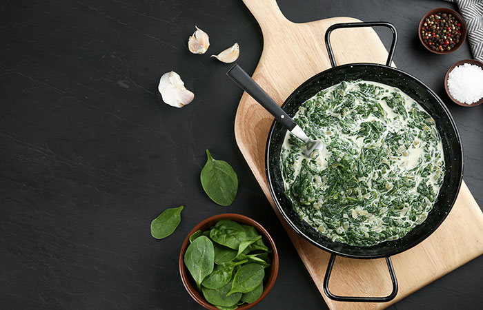 Creamed spinach for keto diet
