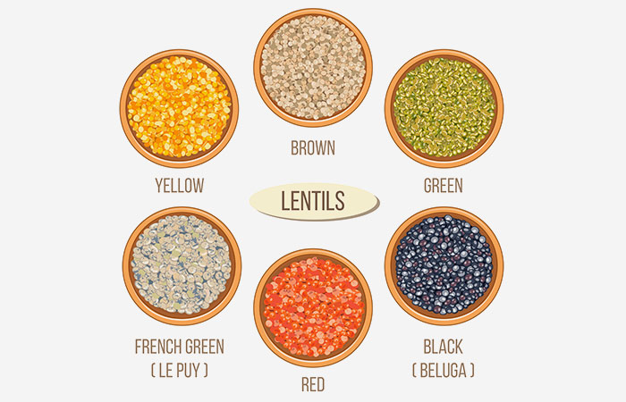 Different types of lentils