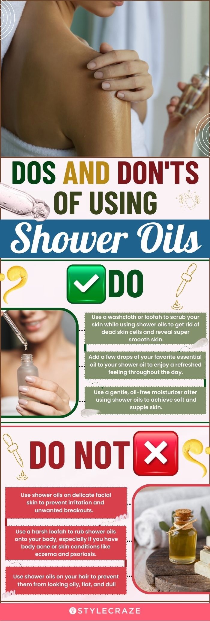 Dos And Don'ts Of Using Shower Oils (infographic)