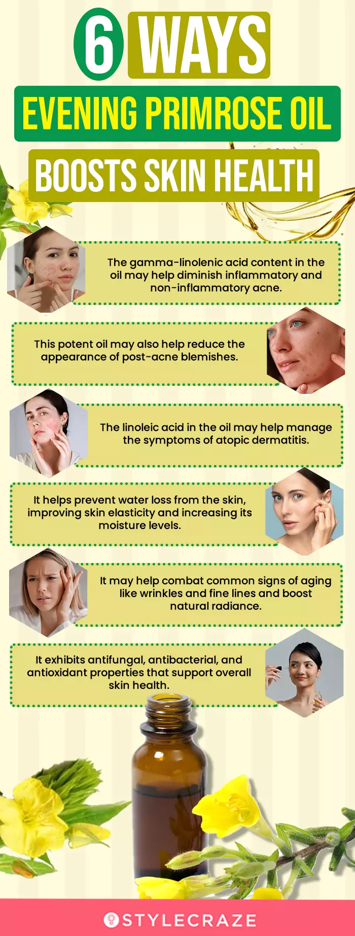  evening primrose oil top skin benefits (infographic)