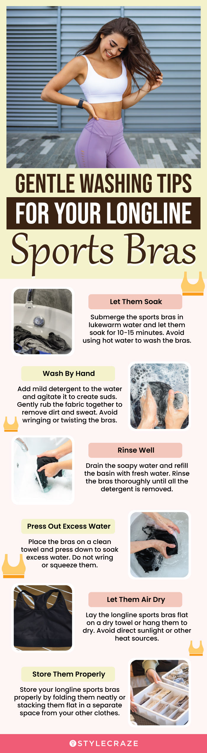 Gentle Washing Tips For Your Longline Sports Bras (infographic)