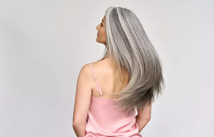 Hair gloss treatment on gray hair