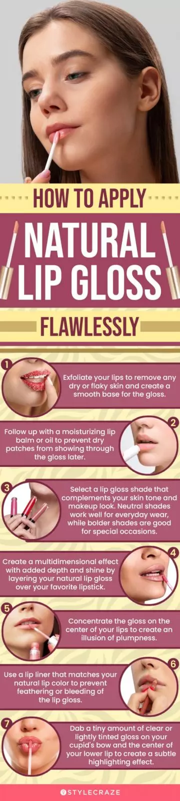How To Apply Natural Lip Gloss Flawlessly (infographic)