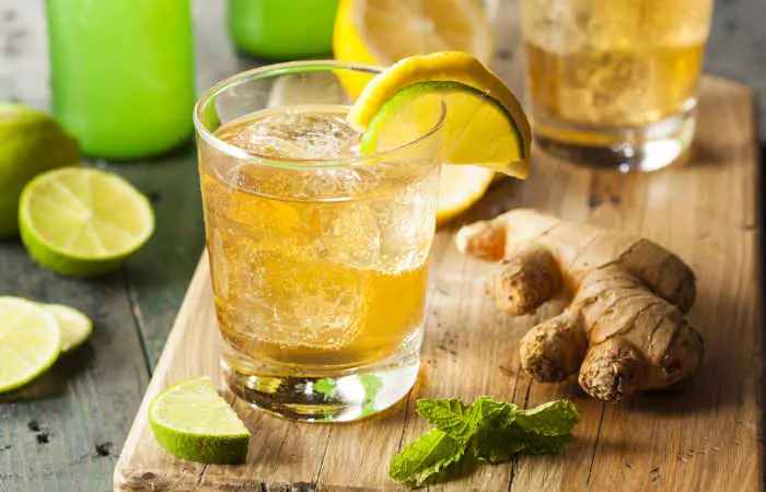 A glass of delicious and healthy ginger ale