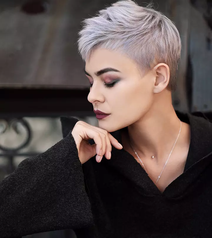 Woman In Gray Color Hairstyle