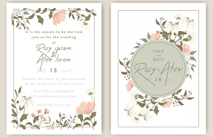 Common wordings in wedding invitations