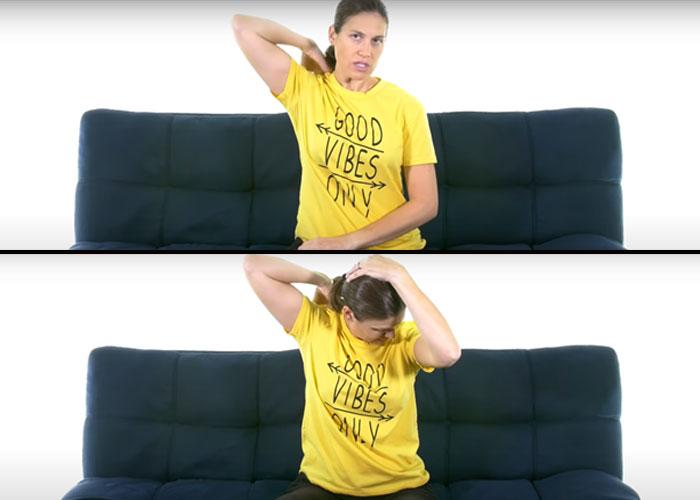 Levator scapulae stretch shoulder impingement exercise to reduce pain