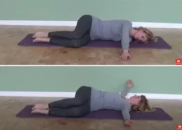 Open books shoulder impingement exercise to reduce pain